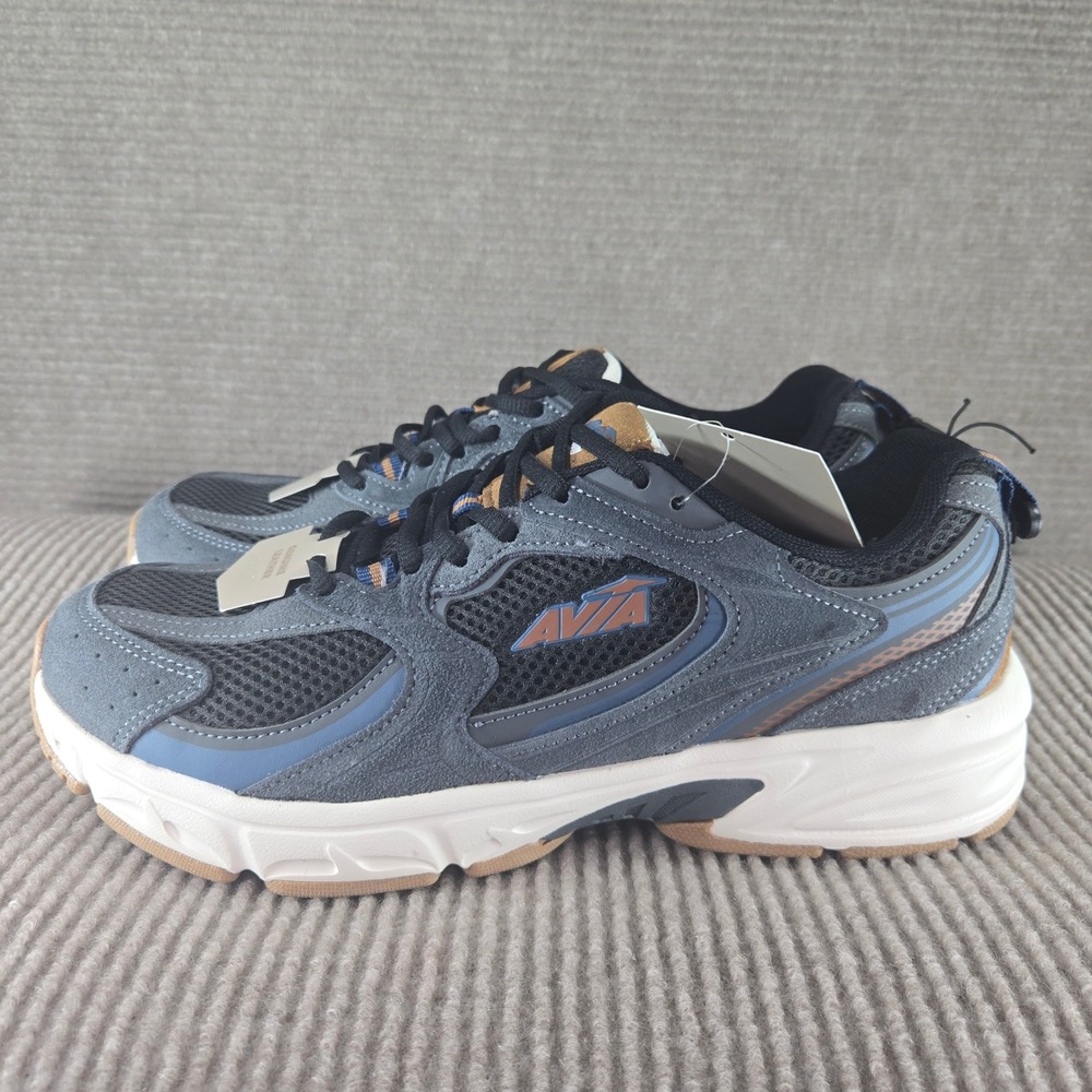 Avia Mens 9.5 Grey Black Leather Mesh 5000 SDE Athletic Running Sneakers